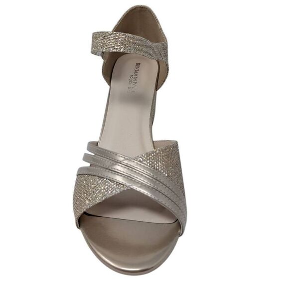 Dyables 11W Champagne Touch Ups Women's Foster Heeled Sandal Gold Sparkly NIB - Picture 3 of 10